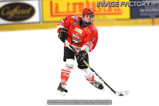 2019-11-16 Valpellice Bulldogs U17-Hockey Asiago 1856 Jean Nicolo Leger